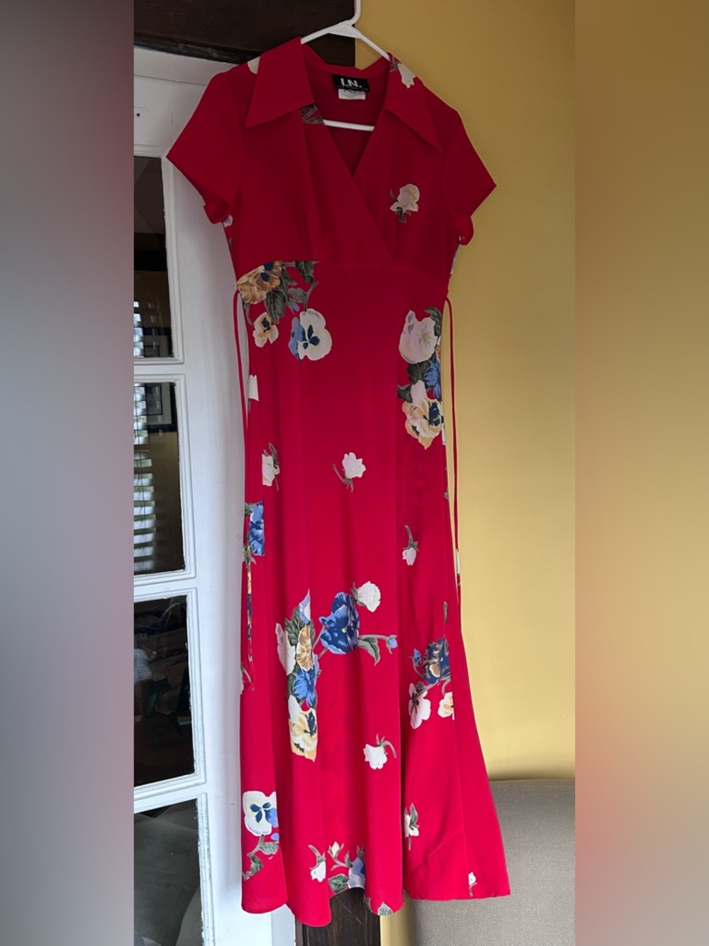I.N. San Francisco - Long red floral dress